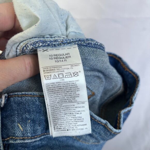 GAP Denim Jeans Best Girlfriend Distressed Slim Leg Light Wash Mid Rise Sz 30R - Picture 7 of 8